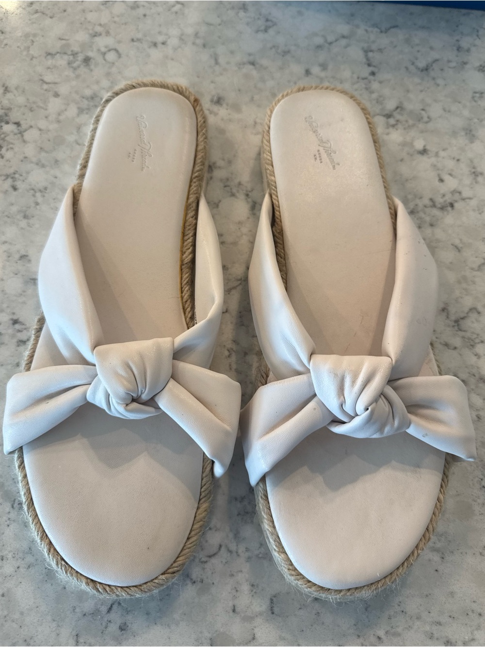 Universal Thread White Knotted Slide Sandals